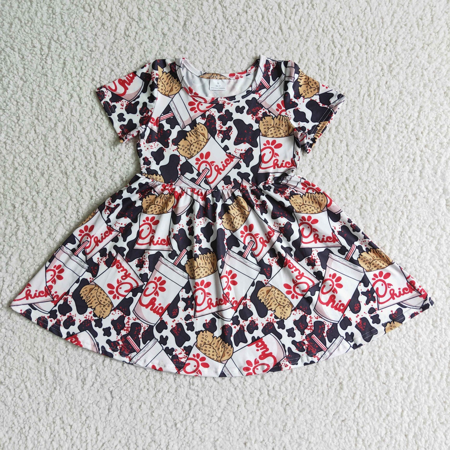 GSD0093  girls chick fil a short sleeve dress