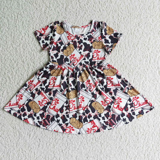 GSD0093  girls chick fil a short sleeve dress