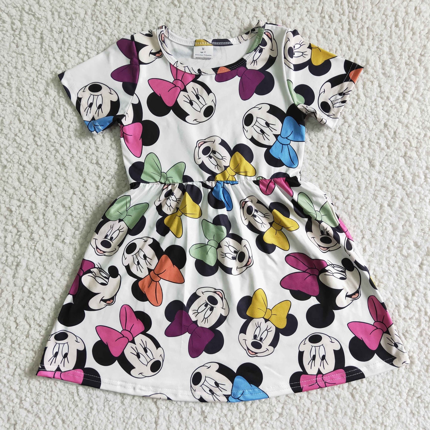 GSD0086   Anime Movie Image Print Short Sleeve Dress Summer Girls New