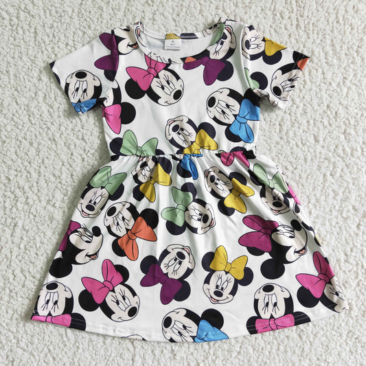 GSD0086   Anime Movie Image Print Short Sleeve Dress Summer Girls New
