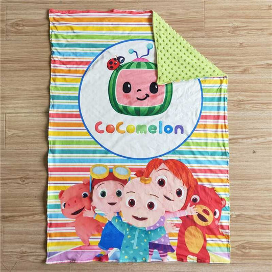 Ready to ship no MOQ cartoon print blankets soft blanket cute children toddler baby blanket