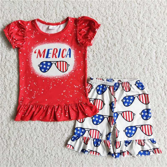 RTS girls clothes new arrive 4th of july kids clothing sets lovely toddler baby girl clothes