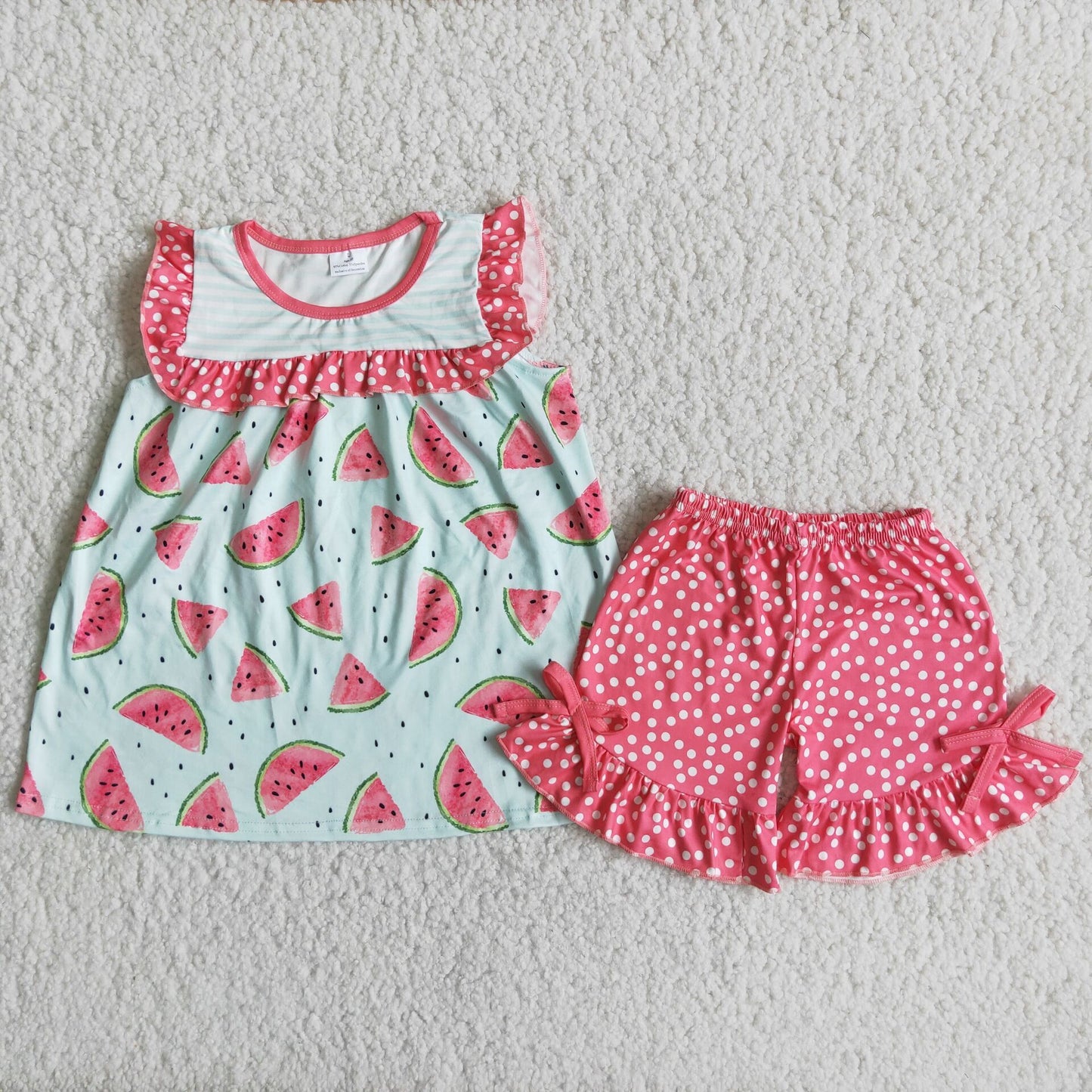 RTS girls clothes new arrive pink watermelon kids clothing sets lovely toddler baby girl outfit