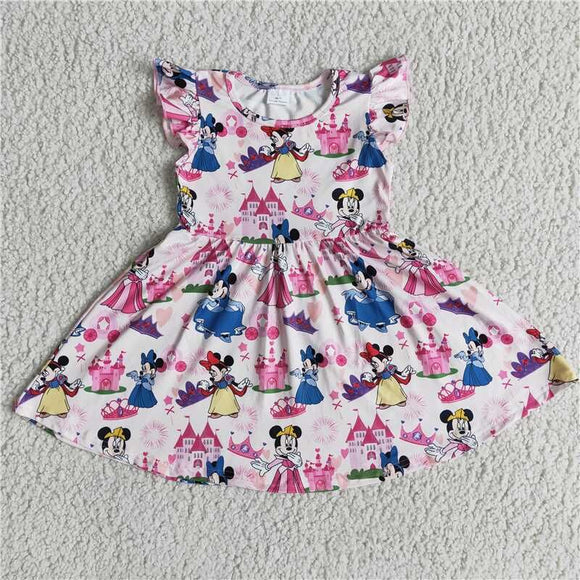 new arrive popular boutiques summer dress cute baby girl short sleeve twirl dresses kids boutique clothing children's clothes