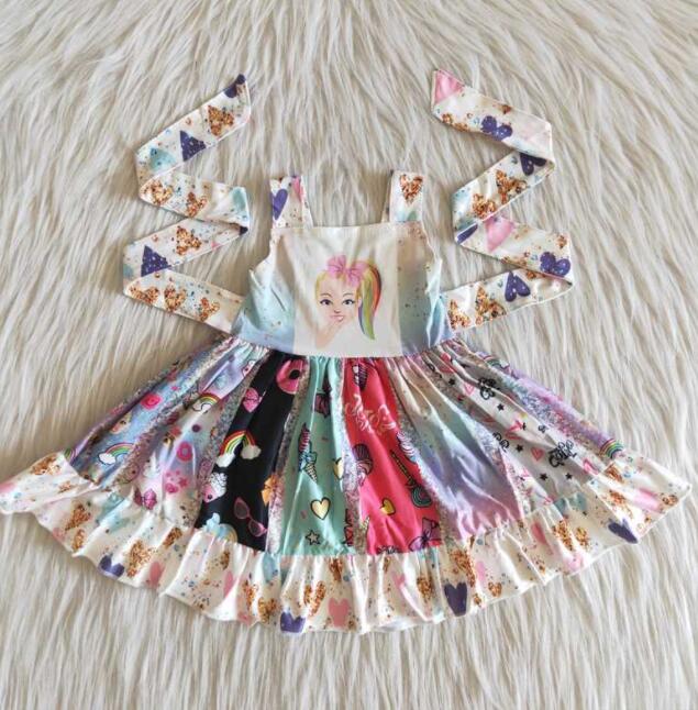 popular boutiques summer lovely baby girl short sleeve twirl dresses cute toddler kids party wear boutique clothing