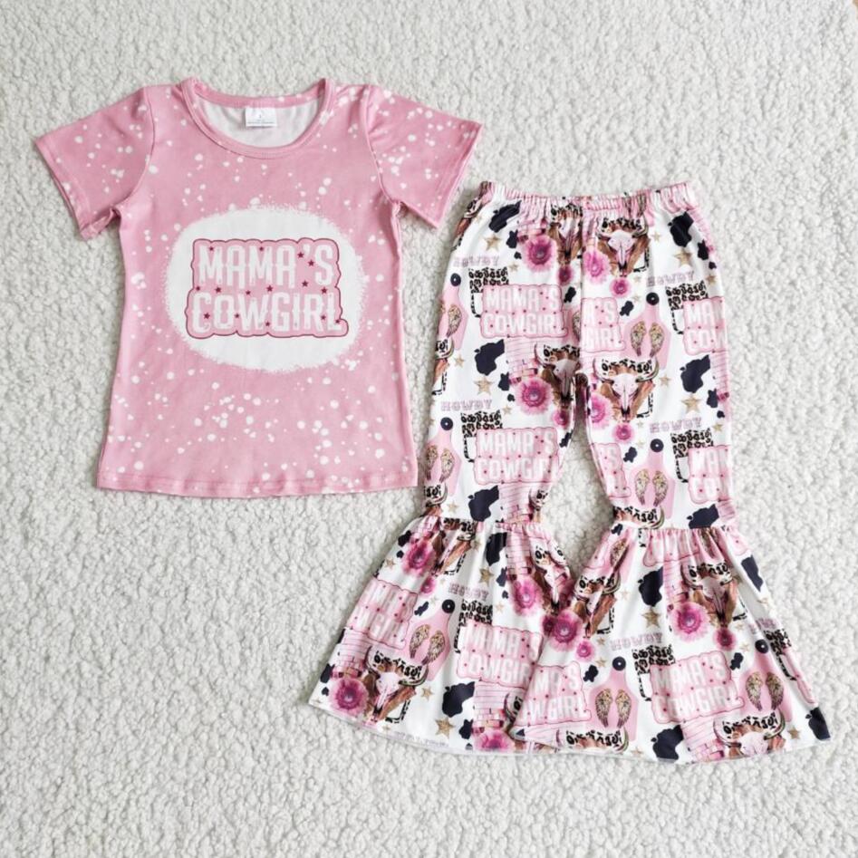 Hot sale baby girls spring summer clothing kids boutique outfits children girls casual wear 2pcs clothing set kids clothes