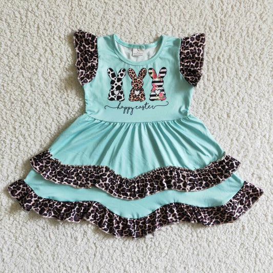 EC0006 EASTER HOLIDAY BUNNY LEOPARD DRESS