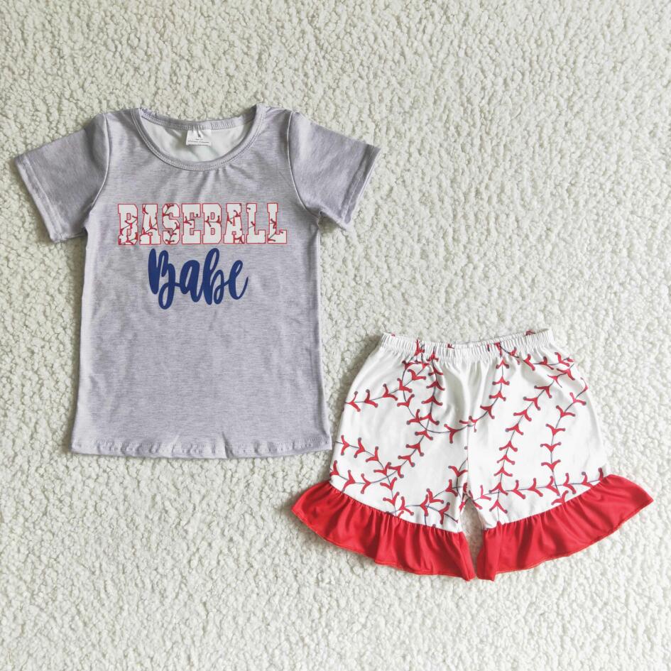 GSSO0018 Baseball Baby Summer Outfit GSSO0018 BASEBALL BABY SUMMER OUTFIT