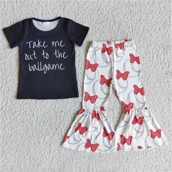 E7-4 2022 infant toddle girls short sleeve top bell bottom pants outfits children girls spring summer clothing baby outfit