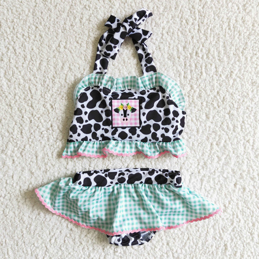 S0005  Cow Print Swimsuit Two Piece