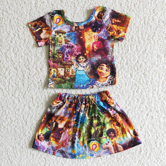 GSD0027 New Anime Movie Print Short Sleeve Shorts Two Piece Set
