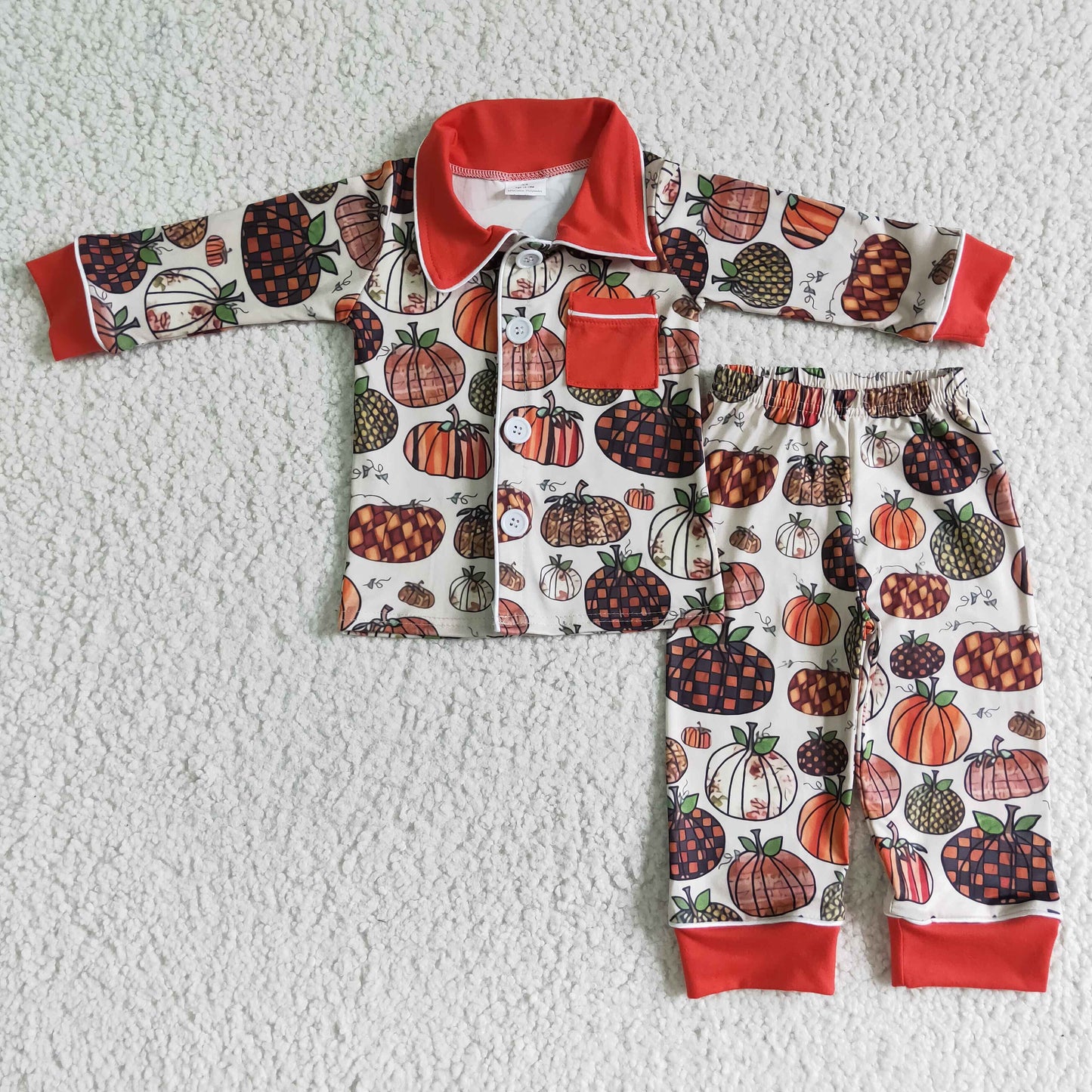 BLP0007   Boys Autumn Pumpkin Red Pocket Long Sleeve Trousers