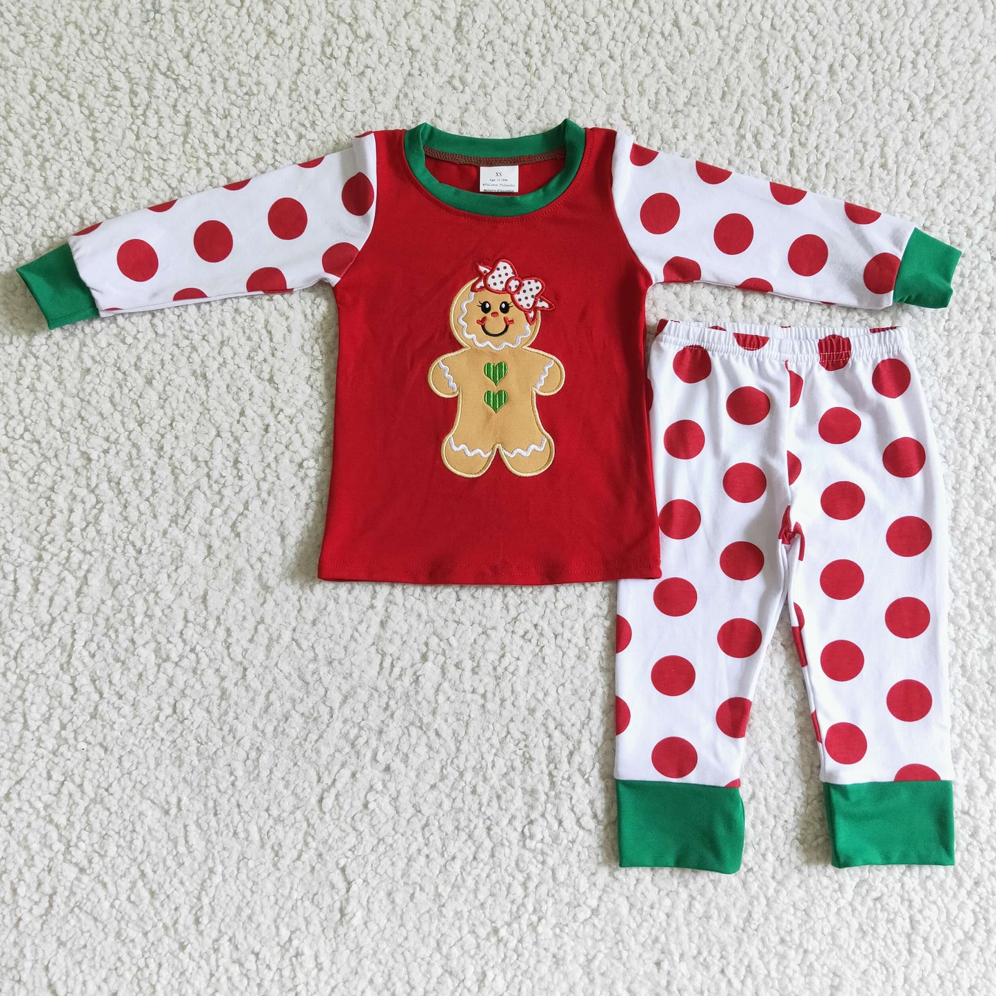 6 A18-15   gingerbread boys striped pajamas