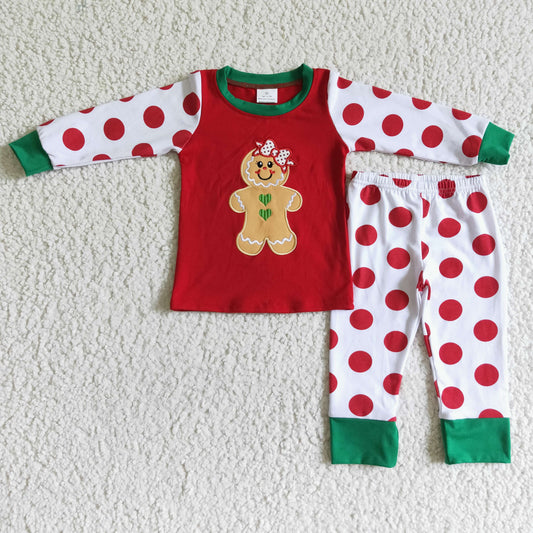 6 A18-15 gingerbread boys striped pajamas
