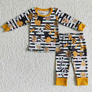 BLP0088 Boys Halloween Ghost Pajamas Set