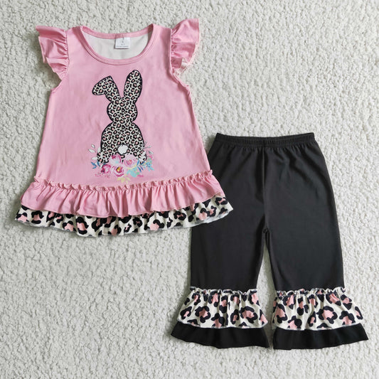 E6-17 kids clothes set short sleeve top with pants outfits