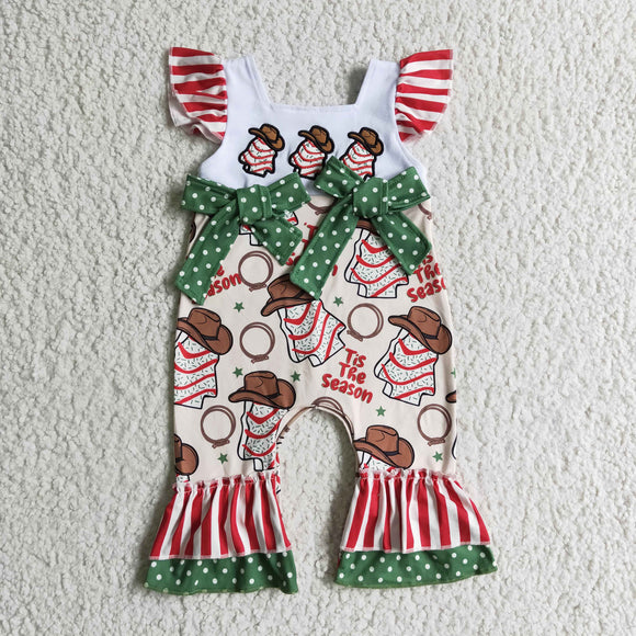 SR0100 kids Christmas clothes embroidery girls romper