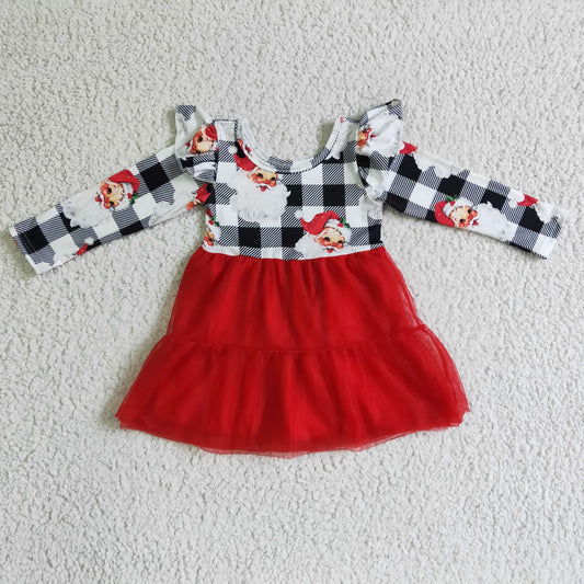 GLD0121  kids long sleeve girls Christmas dresses