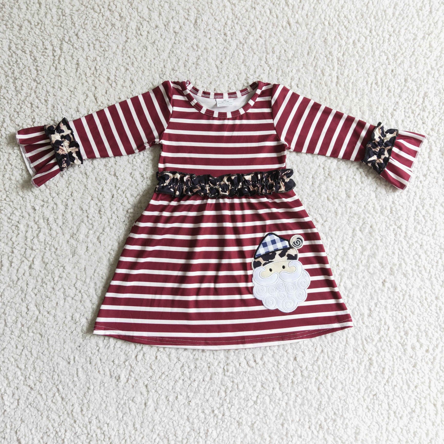 GLD0071  kids long sleeve girls Christmas dress