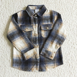 BT0117 kids  long sleeve flannel coat