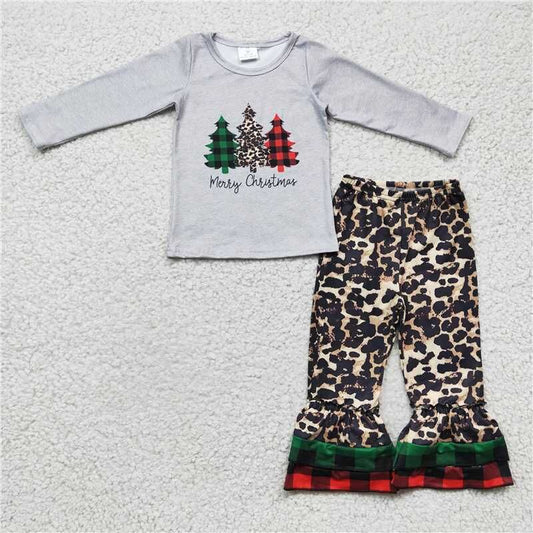 6 C6-38 Chrismas Tree Leopard Ruffle Pants Clothing