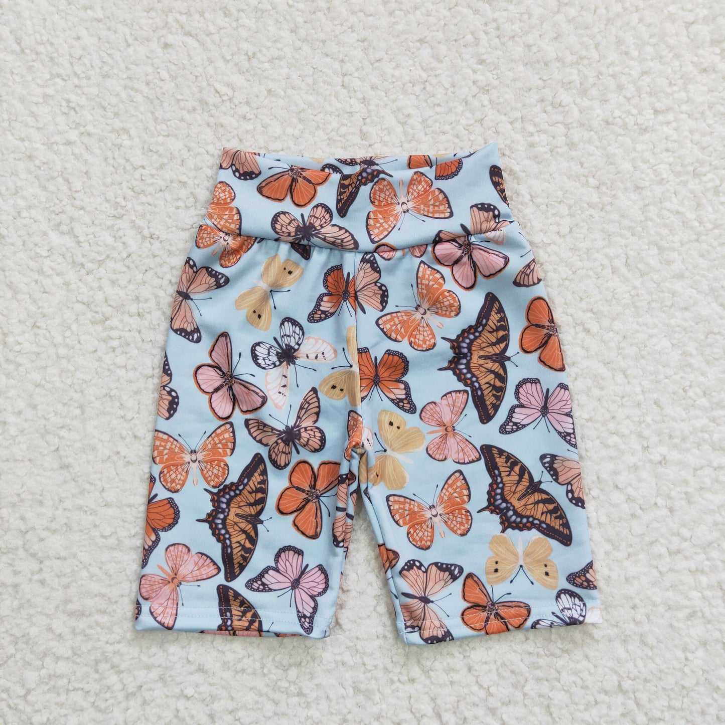 SS0031 Girls Blue Butterfly Cycling Pants