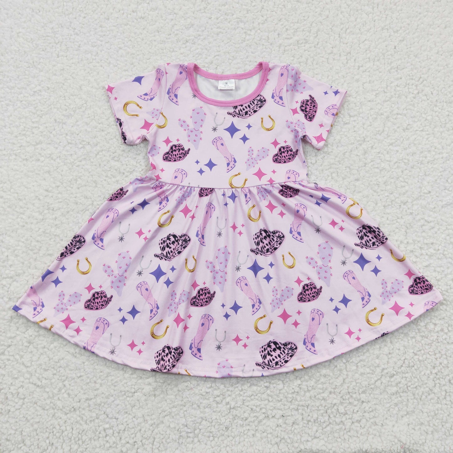 GSD0194 New girl hat boots purple short sleeve dress