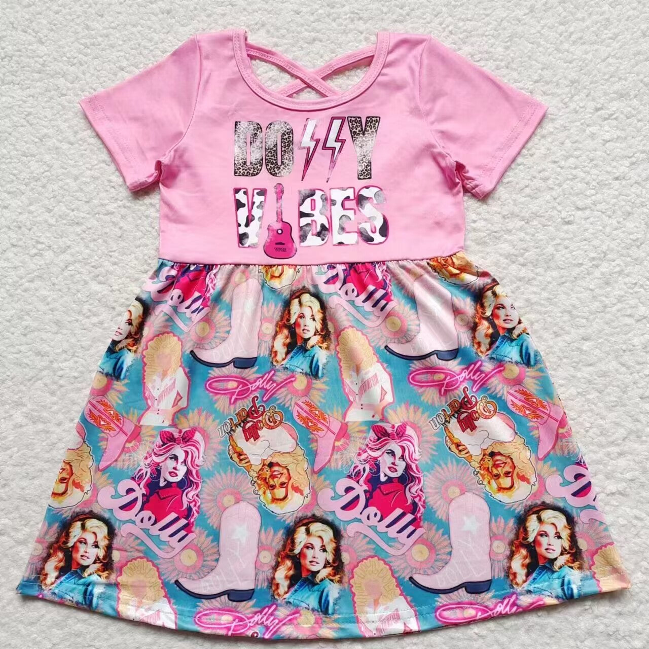 GSD0316 Dolly Singer Dolly Short Sleeve Dress Pink