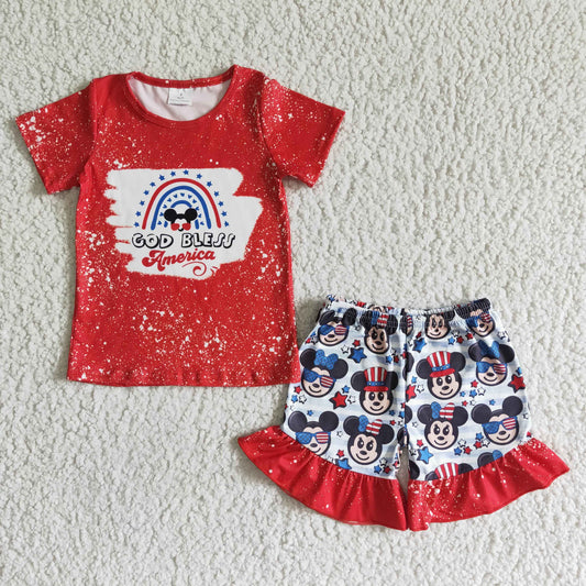 GSSO0065 New anime movie image red short-sleeved top with printed shorts