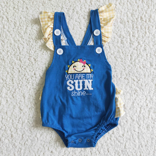 SR0035   Girls Embroidered SUN Sun Fly Sleeve Vest Bodysuit