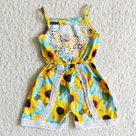 SR0001  Sunflower print short-sleeved top with shorts