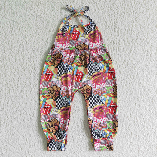 SR0054  Girls Big Tongue Rubik's Cube Letter Tie One Piece