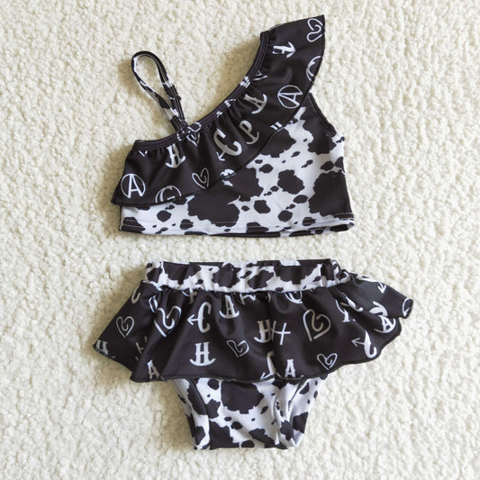 S0003  Black ink-dyed swimsuit suit for girls summer